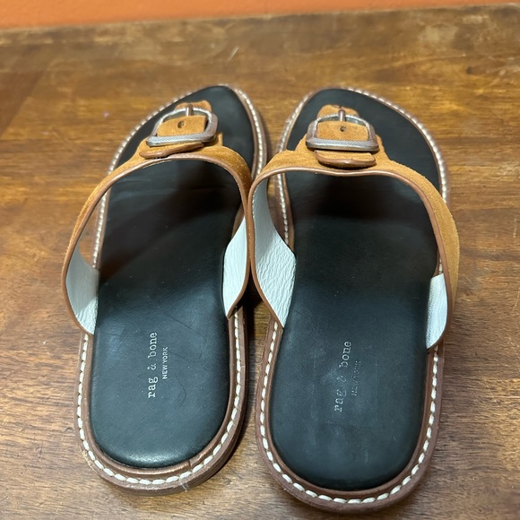 rag & bone Ansley Buckle Thong Suede Sandals women’s size 38 - Picture 5 of 14